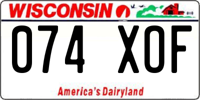 WI license plate 074XOF