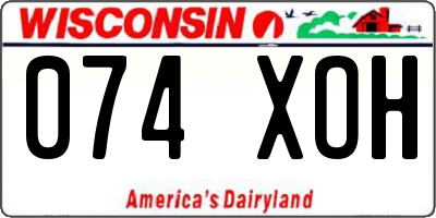 WI license plate 074XOH