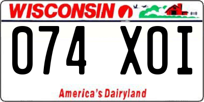 WI license plate 074XOI