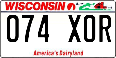 WI license plate 074XOR