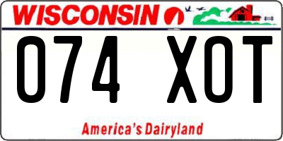 WI license plate 074XOT