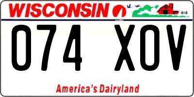 WI license plate 074XOV