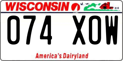 WI license plate 074XOW