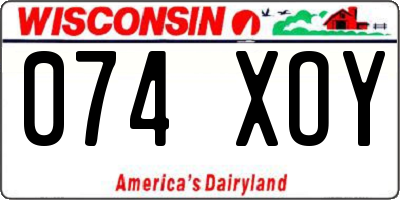 WI license plate 074XOY