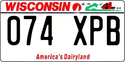 WI license plate 074XPB