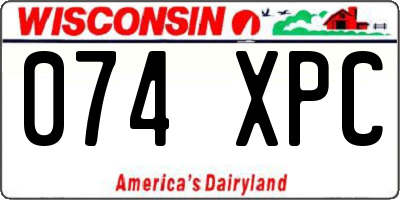 WI license plate 074XPC