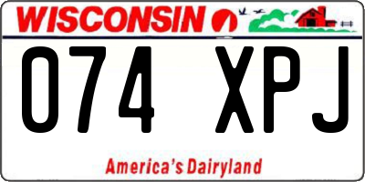 WI license plate 074XPJ
