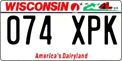 WI license plate 074XPK