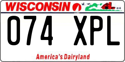 WI license plate 074XPL