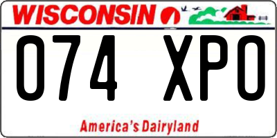 WI license plate 074XPO