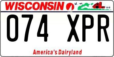 WI license plate 074XPR