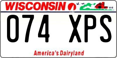 WI license plate 074XPS