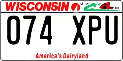 WI license plate 074XPU