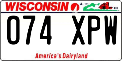 WI license plate 074XPW