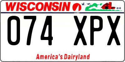 WI license plate 074XPX