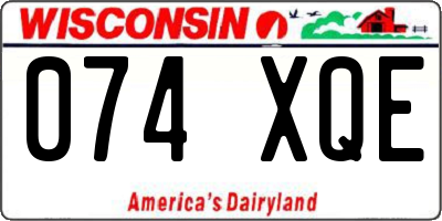 WI license plate 074XQE