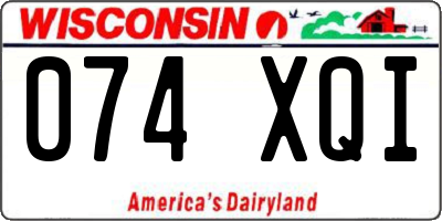 WI license plate 074XQI