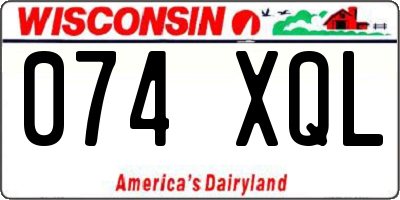 WI license plate 074XQL