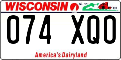 WI license plate 074XQO