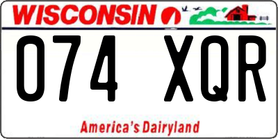 WI license plate 074XQR