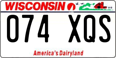 WI license plate 074XQS