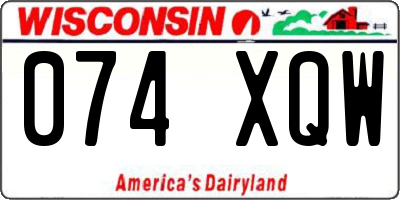 WI license plate 074XQW