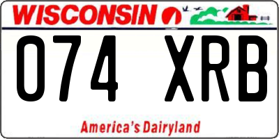WI license plate 074XRB