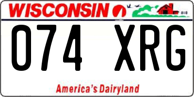 WI license plate 074XRG