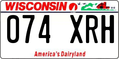 WI license plate 074XRH