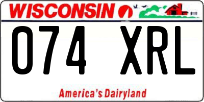 WI license plate 074XRL