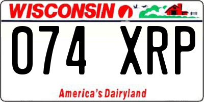 WI license plate 074XRP