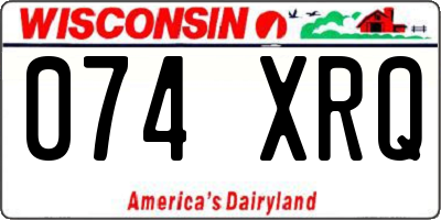 WI license plate 074XRQ
