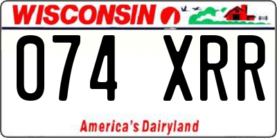 WI license plate 074XRR