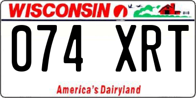 WI license plate 074XRT