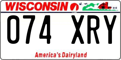 WI license plate 074XRY