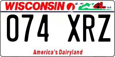 WI license plate 074XRZ
