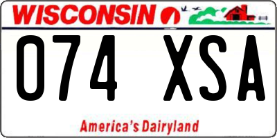 WI license plate 074XSA