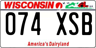 WI license plate 074XSB
