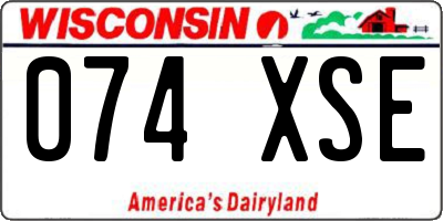 WI license plate 074XSE