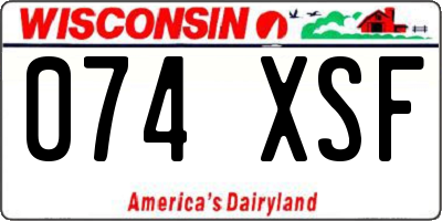 WI license plate 074XSF