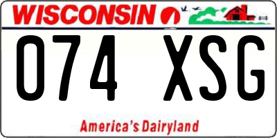 WI license plate 074XSG