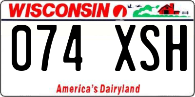 WI license plate 074XSH