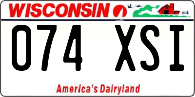 WI license plate 074XSI
