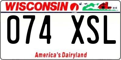 WI license plate 074XSL