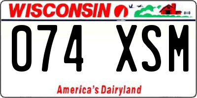 WI license plate 074XSM