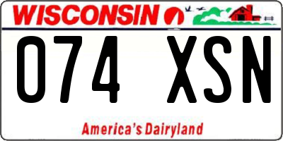 WI license plate 074XSN