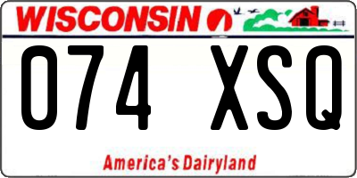 WI license plate 074XSQ