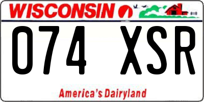 WI license plate 074XSR