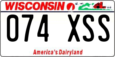 WI license plate 074XSS
