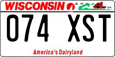 WI license plate 074XST